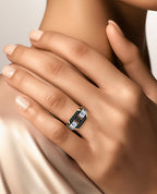 BRIGGS Gold Signet Ring with 0.25ct Black Diamonds