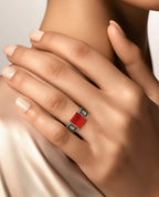 MONTANA Gold Signet Ring with 1.25ct Carnelian and Black Diamonds