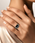 MONTANA Gold Signet Ring with 1.25ct Black Onyx and Black Diamonds