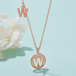 Personalized "W" latter diamond necklace