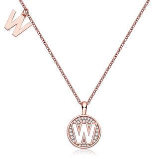 Personalized "W" latter diamond necklace