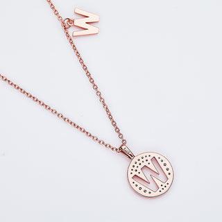 Personalized "W" latter diamond necklace