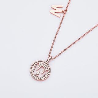 Personalized "W" latter diamond necklace