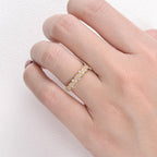 0.19 CT Round Art Deco Style Moissanite Wedding Band