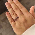 Half Eternity Round Diamond Band in Seven Stone Style