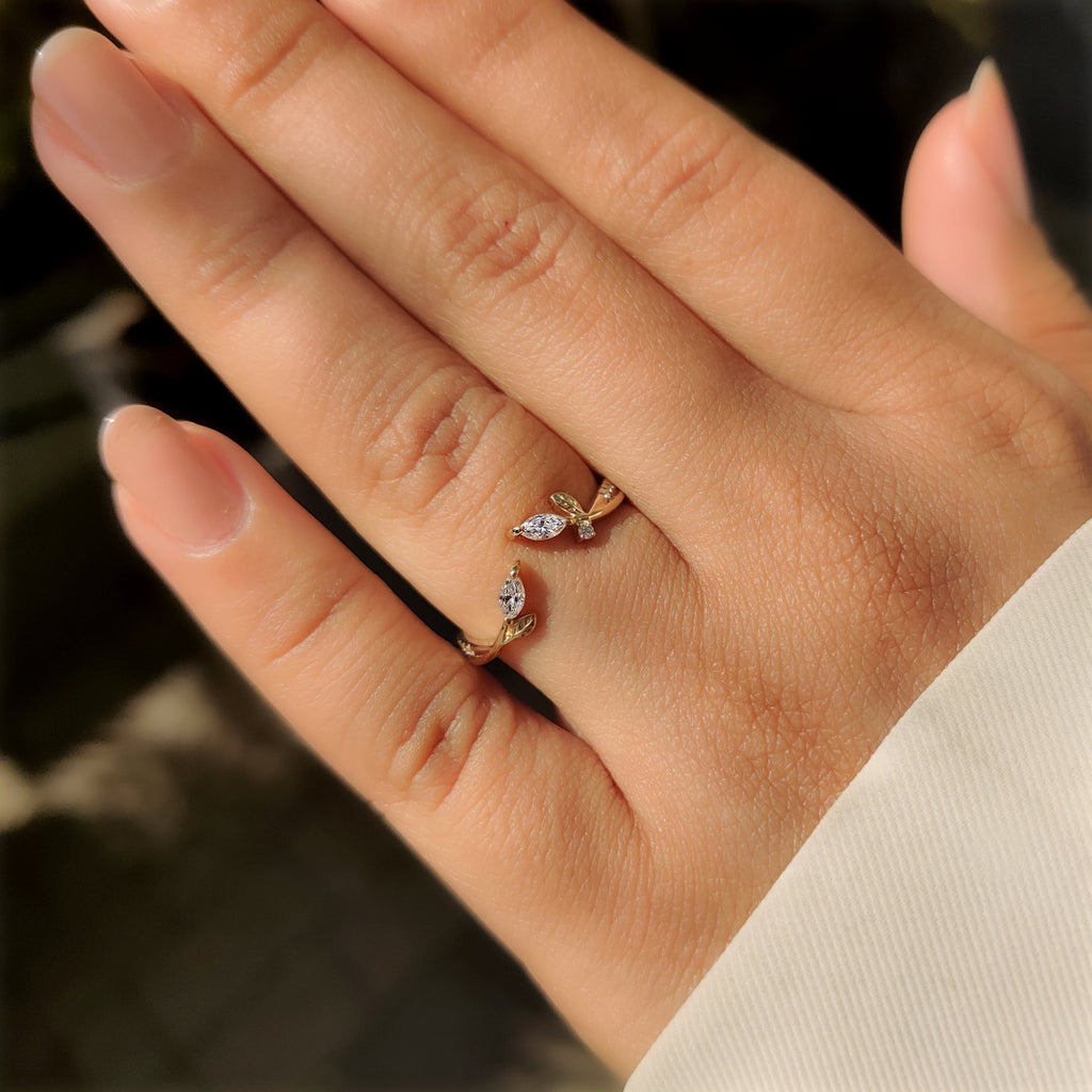 Nature Inspired Stackable Wedding Band in Open Gap Setting