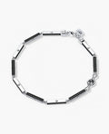 BAR CHAIN Gold Bracelet with Black Diamonds - 2.5mm