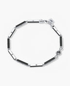 BAR CHAIN Gold Bracelet with Black Diamonds - 2.5mm