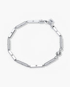 BAR CHAIN Gold Bracelet with Diamonds - 2.5mm