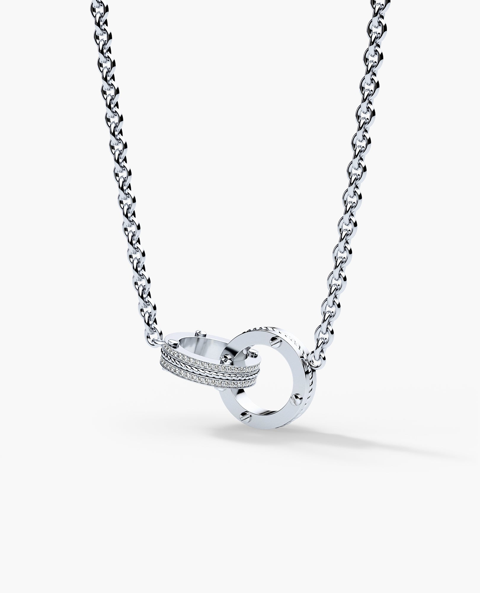 ROPES Gold Interlink Necklace Pendant with 0.20ct Diamonds