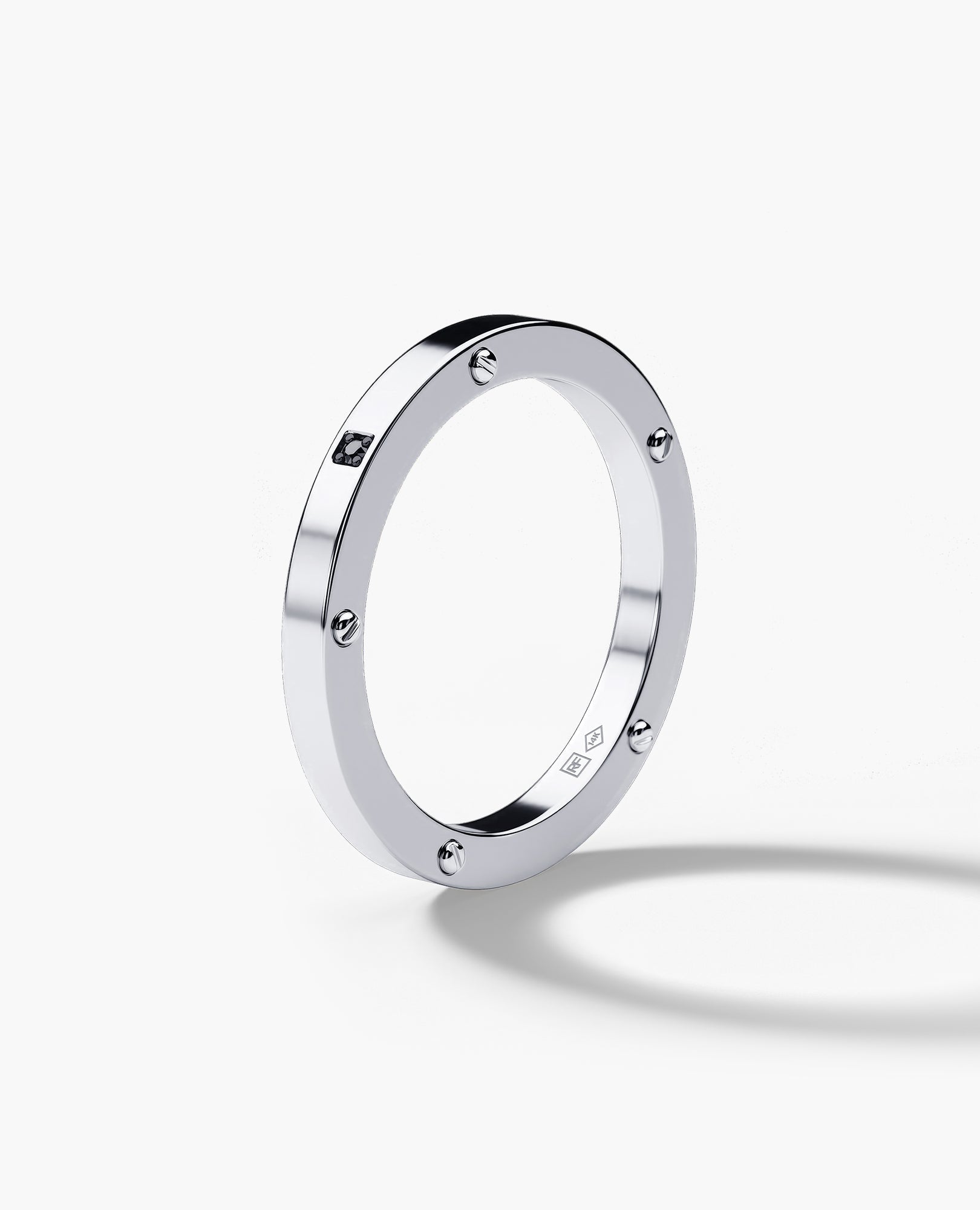 NORSE Gold Ring with Black Diamond - 2.5mm