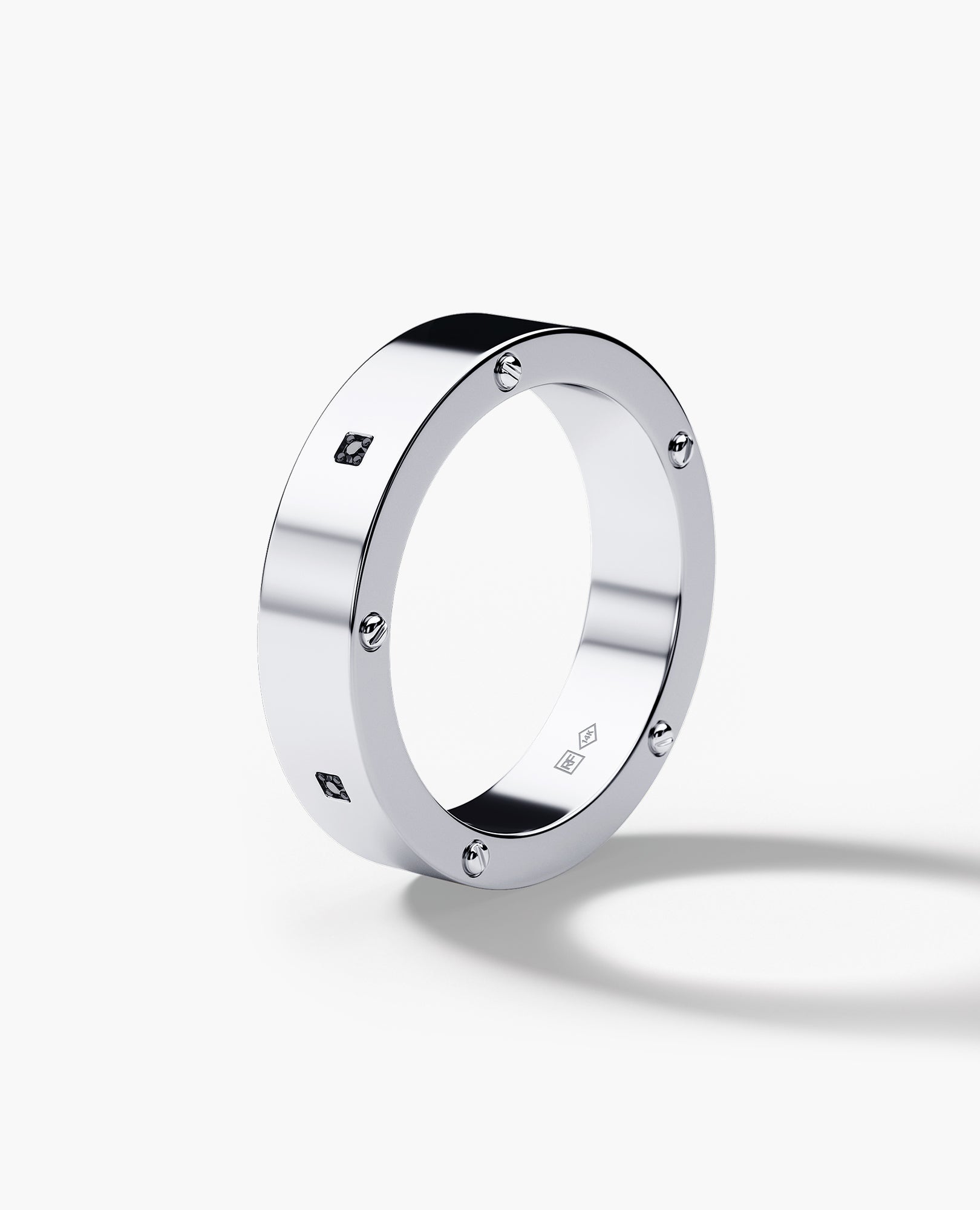 NORSE Gold Ring with 0.05ct Black Diamonds - 5.5mm