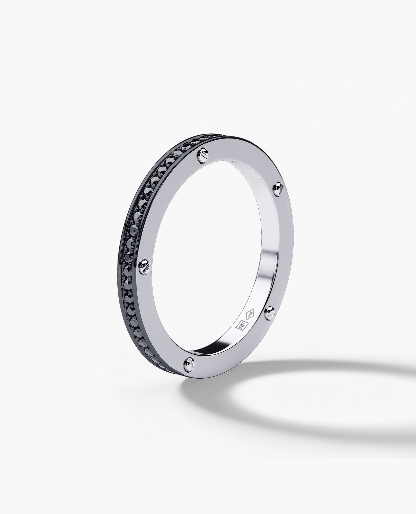 NORSE Gold Ring with 0.55ct Black Diamonds - 2.5mm