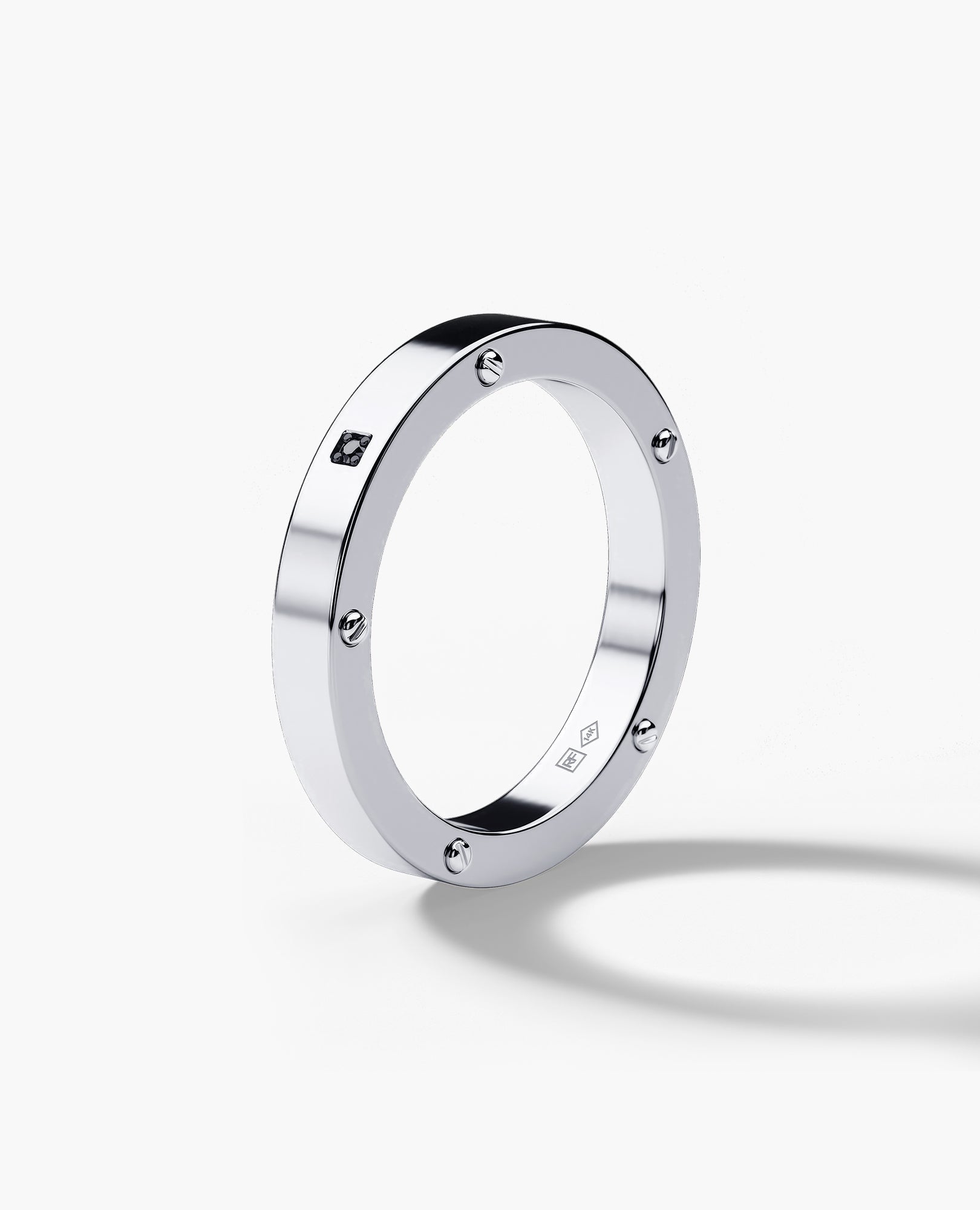 NORSE Gold Ring with Black Diamond - 3.5mm