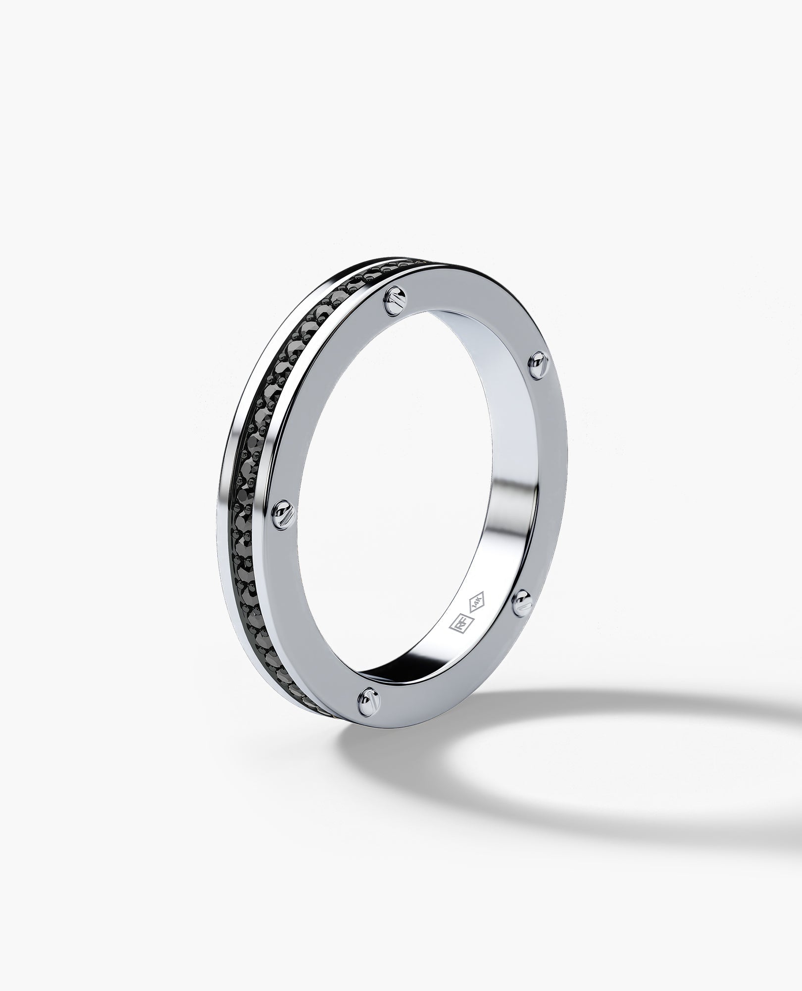 NORSE Gold Ring with 0.55ct Black Diamonds - 3.5mm