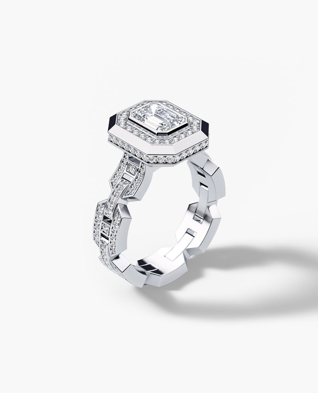 BRIGGS Emerald Cut Diamond Gold Engagement Ring