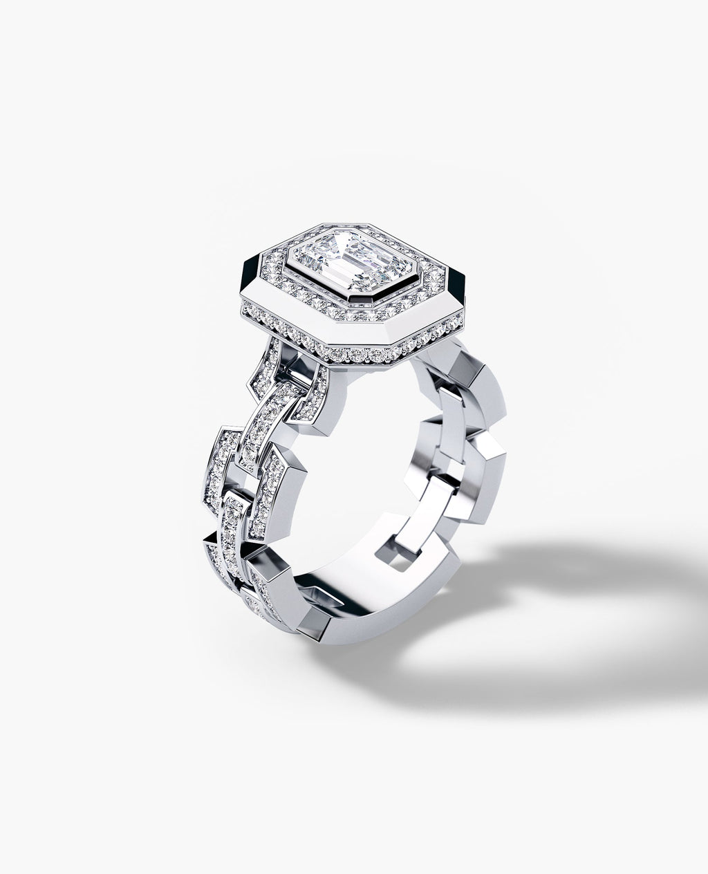 NORTHSTAR Emerald Cut Diamond Gold Engagement Ring