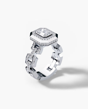 NORTHSTAR Emerald Cut Diamond Gold Engagement Ring