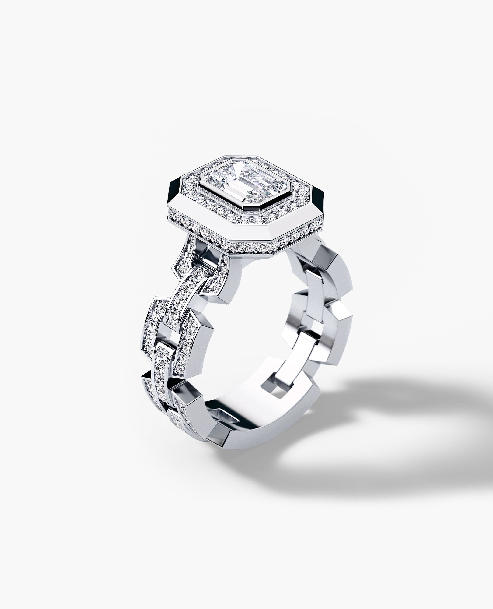 NORTHSTAR Emerald Cut Diamond Gold Engagement Ring