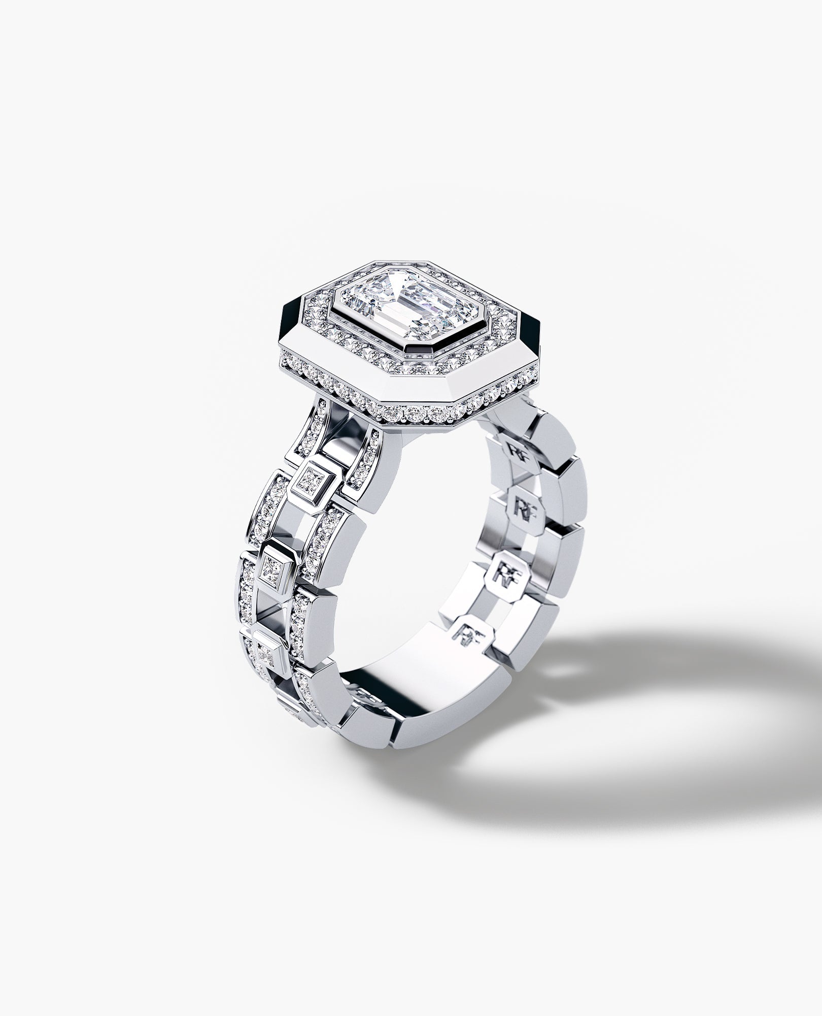 LA PAZ Emerald Cut Diamond Gold Engagement Ring Main image