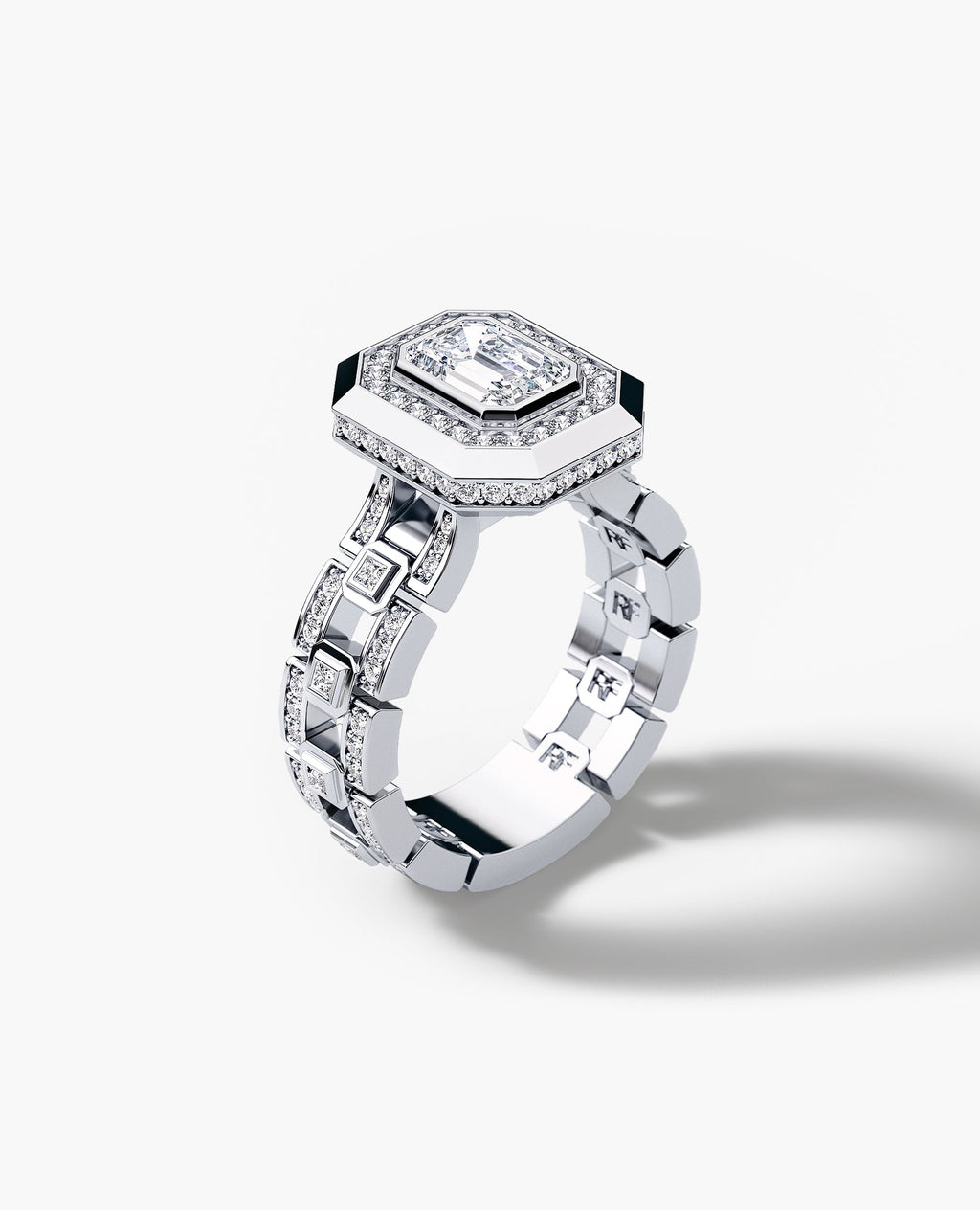 LA PAZ Emerald Cut Diamond Gold Engagement Ring