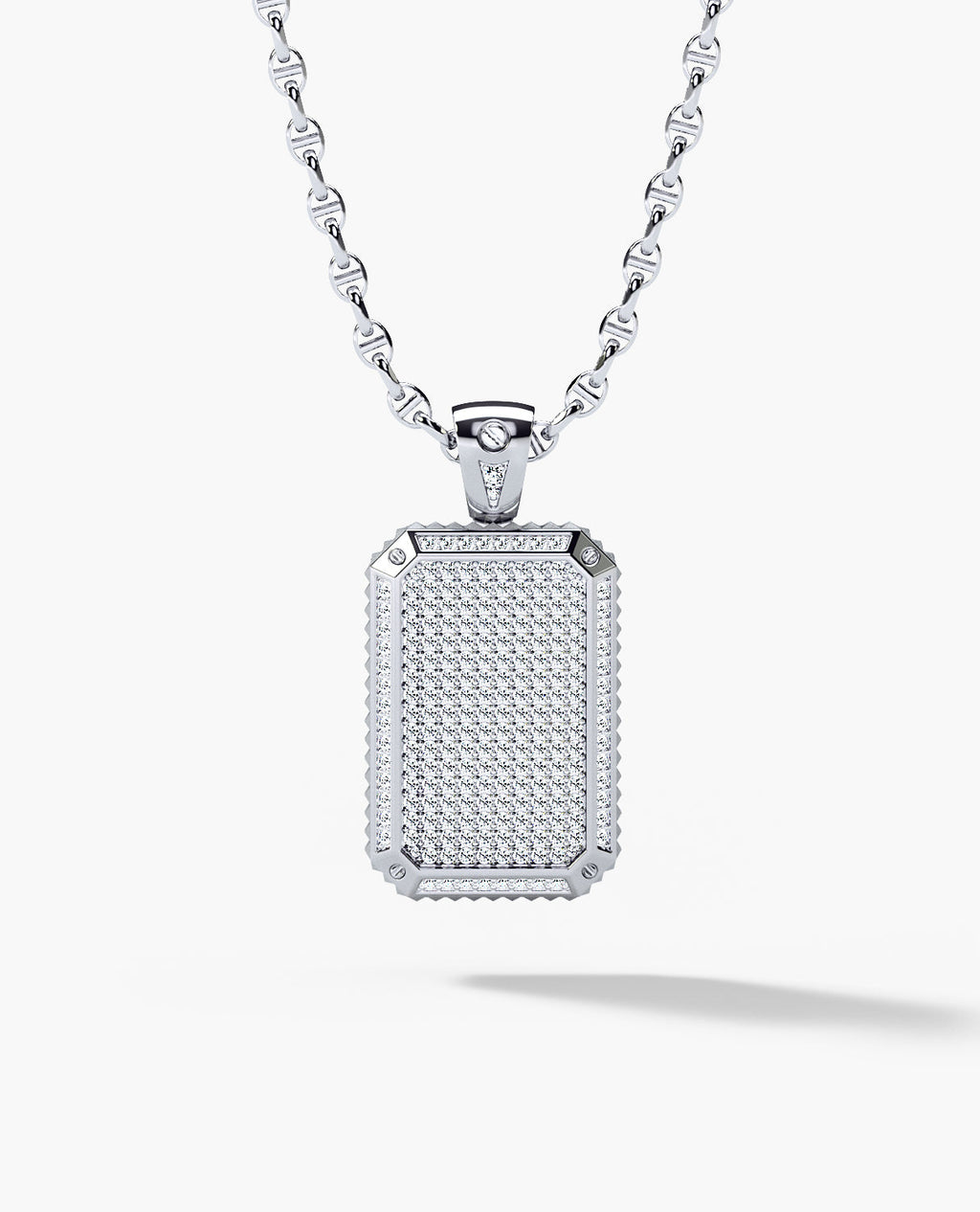 DIAMOND DOG TAG Gold Pendant with 2.10ct Diamonds