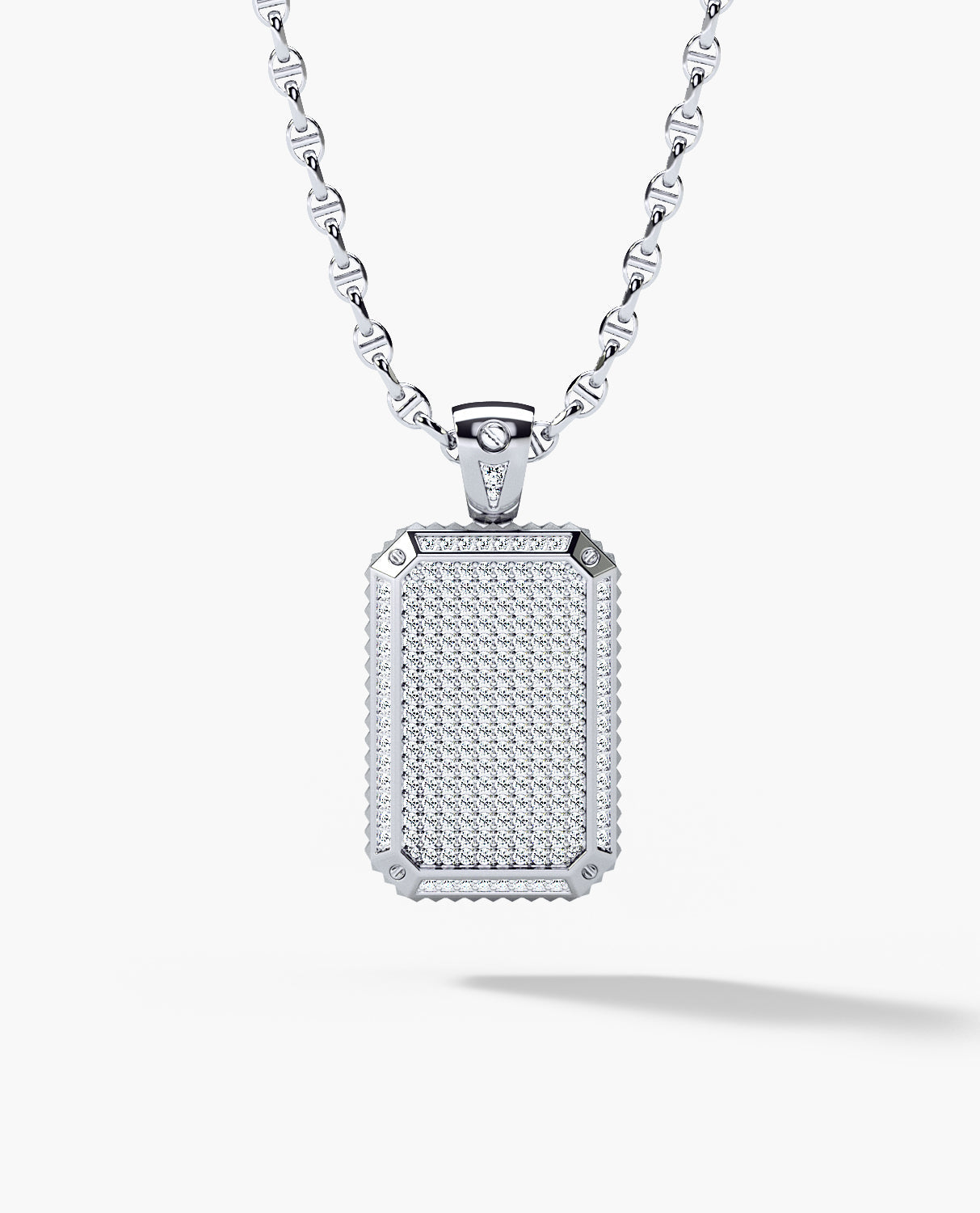 DIAMOND DOG TAG Gold Pendant with 2.10ct Diamonds
