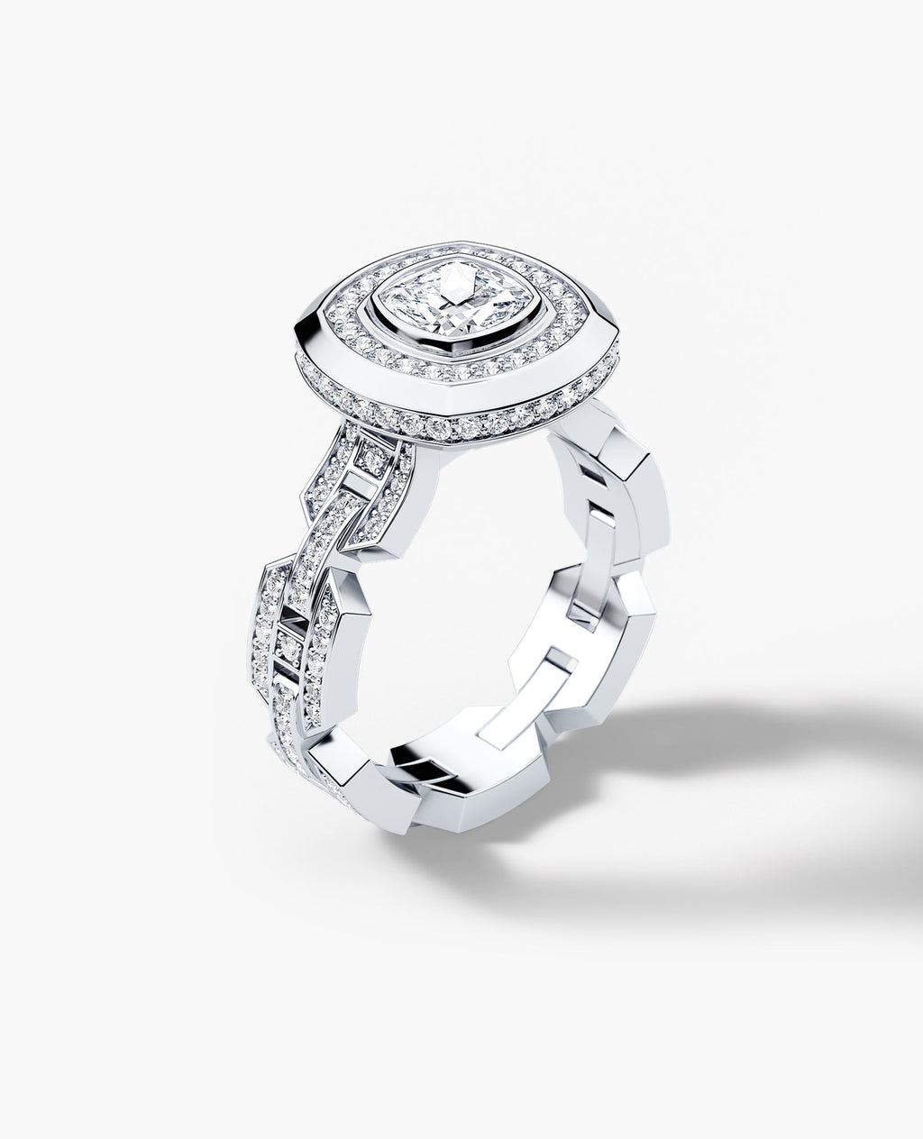 BRIGGS Cushion Cut Diamond Gold Engagement Ring