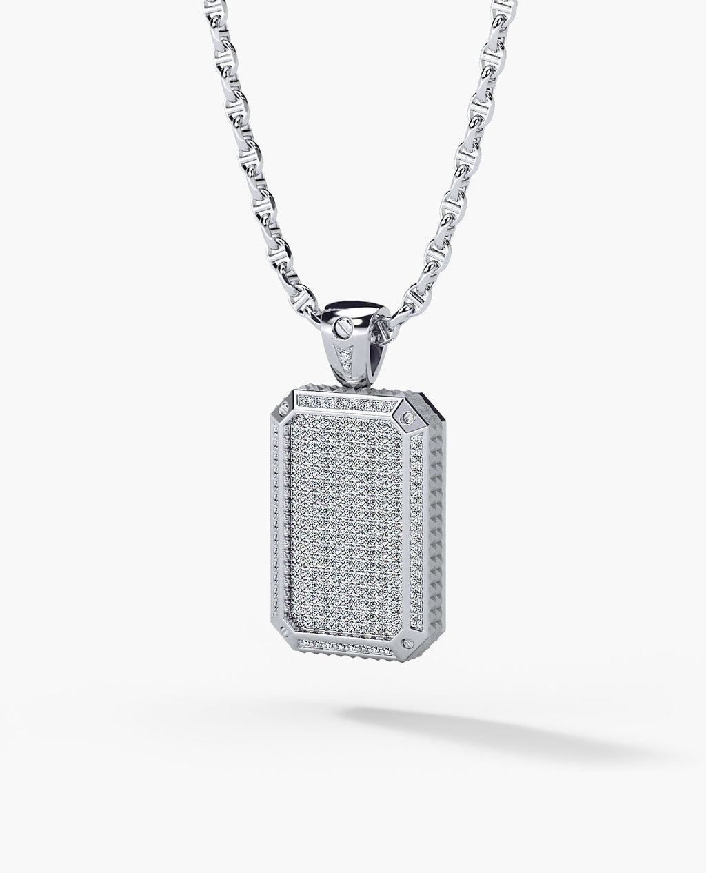 DIAMOND DOG TAG Gold Pendant with 2.10ct Diamonds