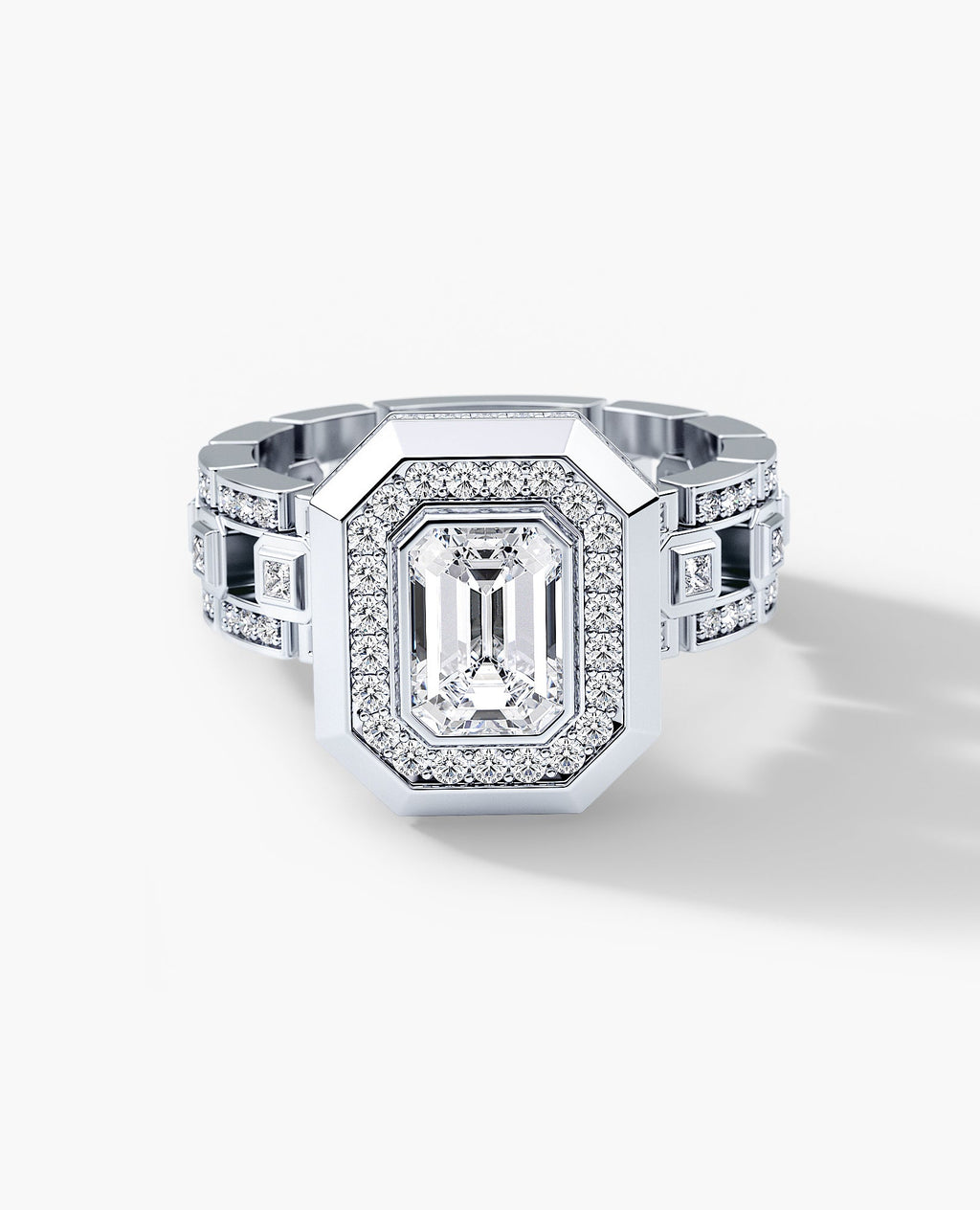 LA PAZ Emerald Cut Diamond Gold Engagement Ring