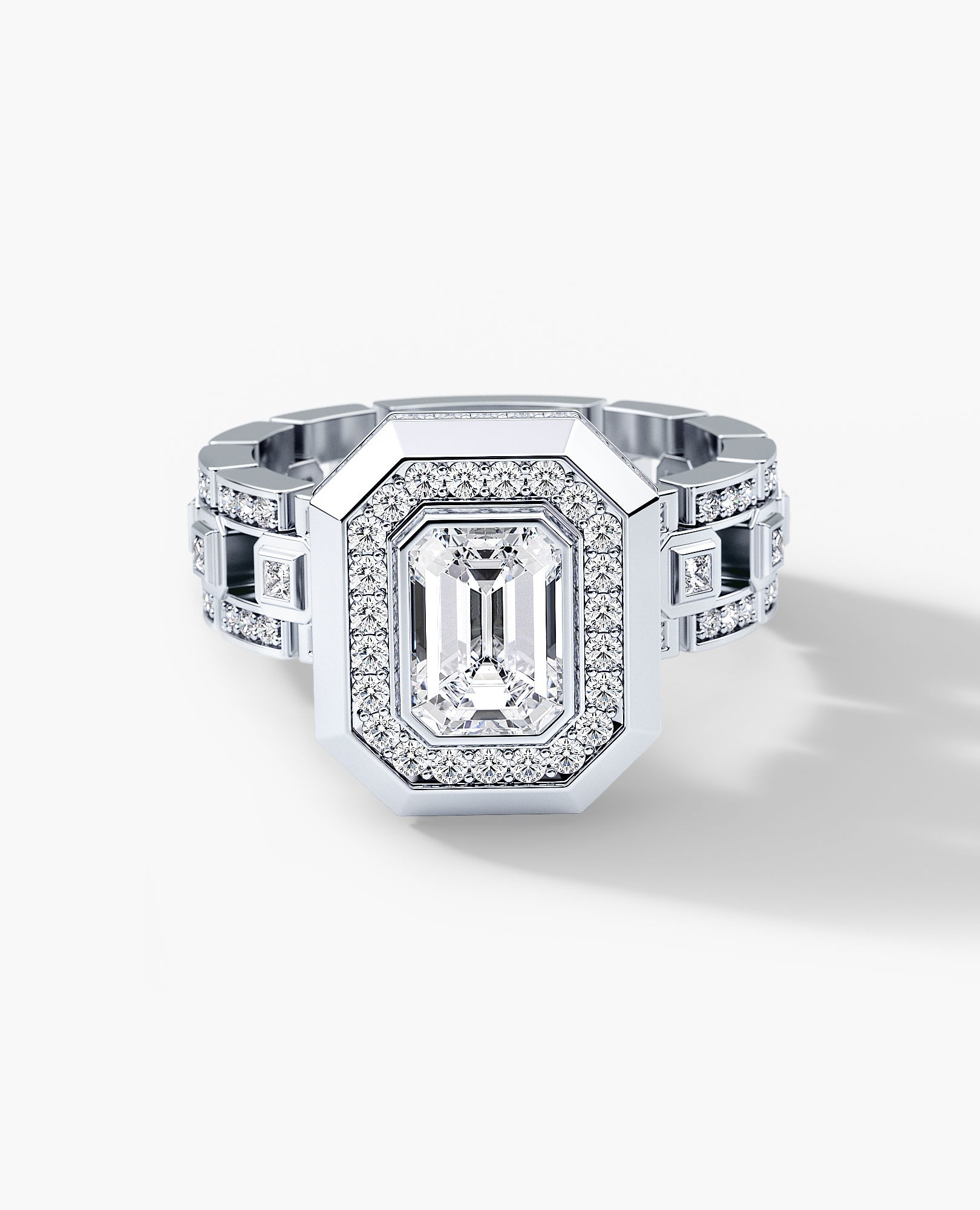LA PAZ Emerald Cut Diamond Gold Engagement Ring