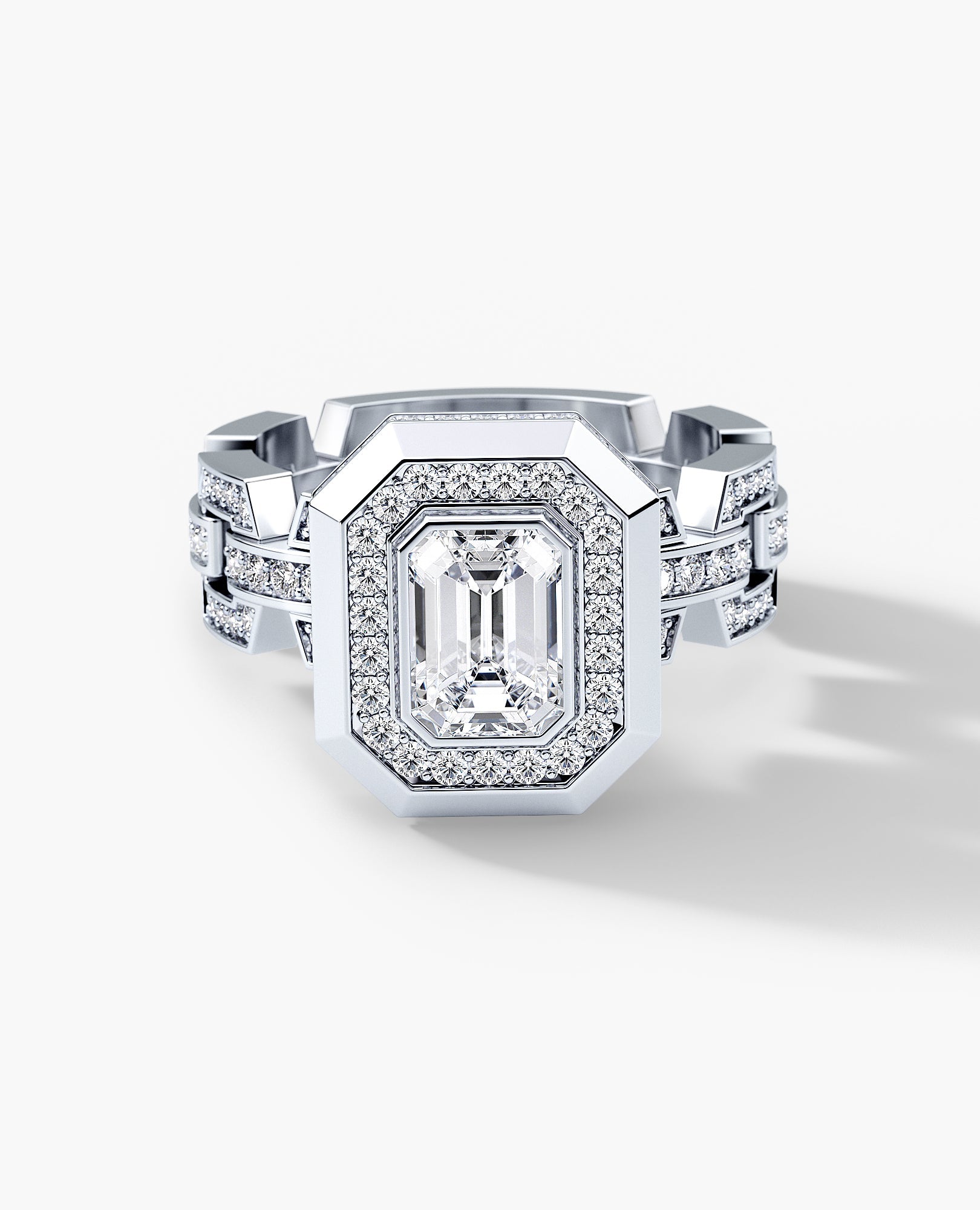 NORTHSTAR Emerald Cut Diamond Gold Engagement Ring