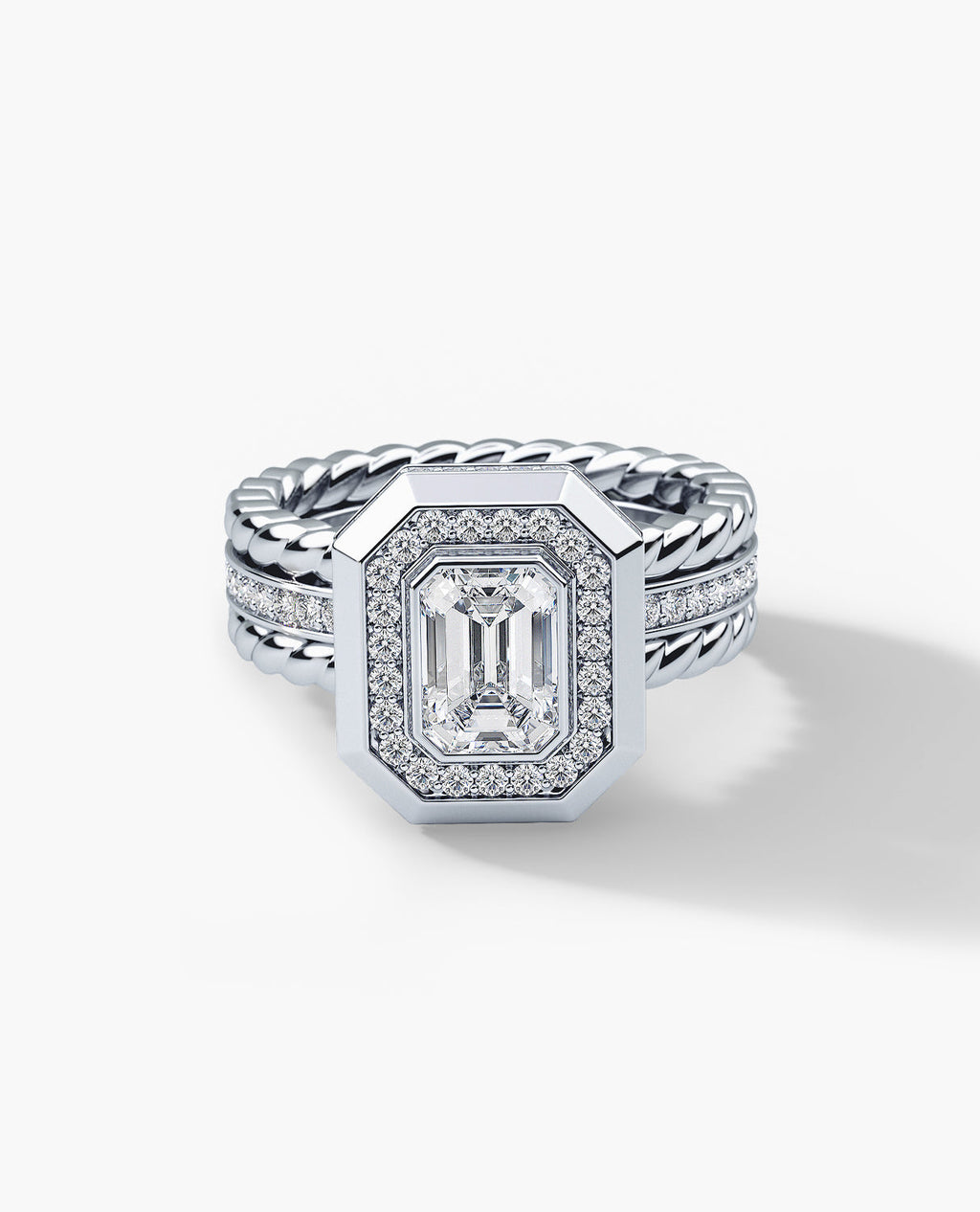 ROPES Emerald Cut Diamond Gold Engagement Ring