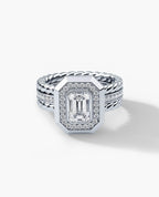 ROPES Emerald Cut Diamond Gold Engagement Ring