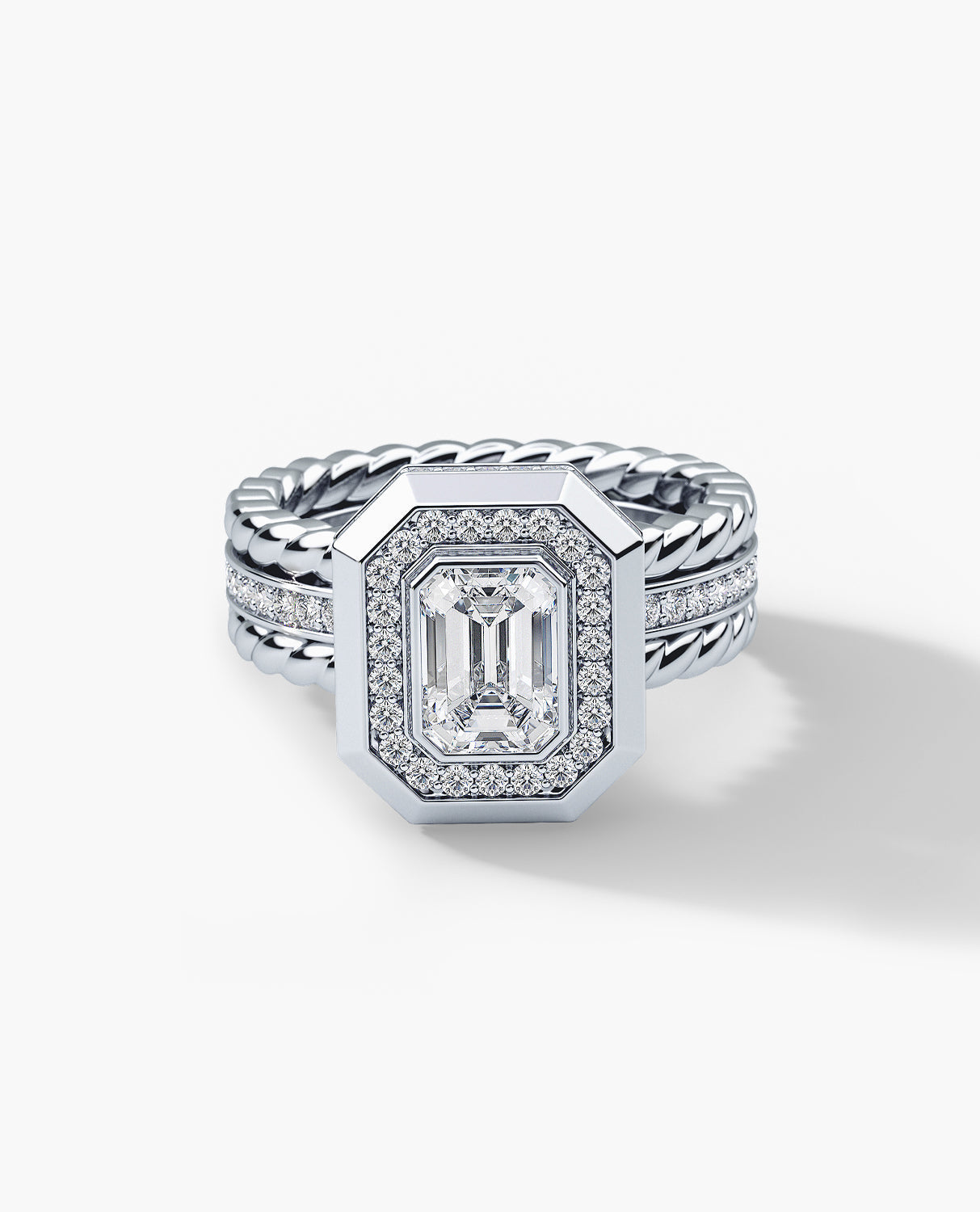 ROPES Emerald Cut Diamond Gold Engagement Ring