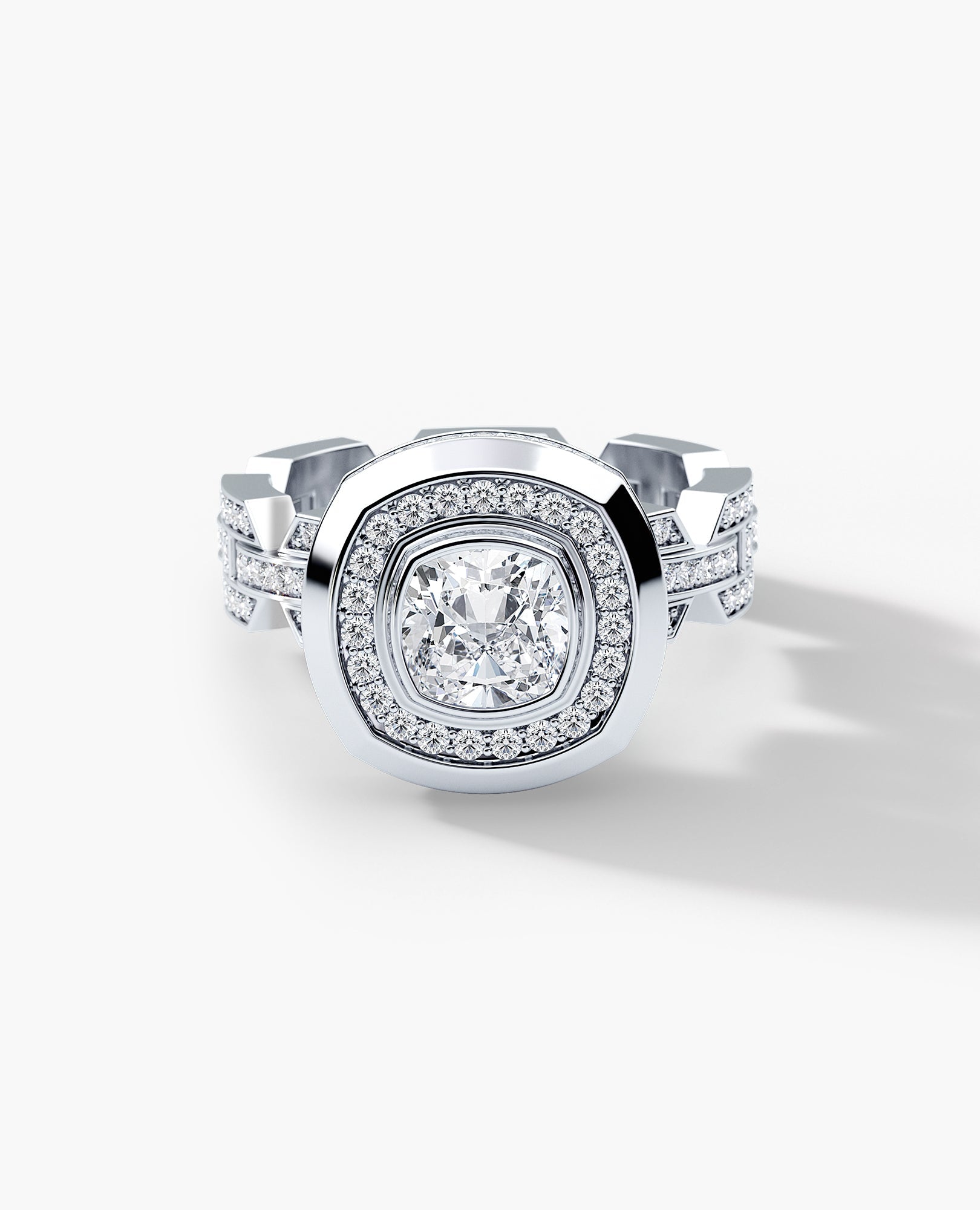 BRIGGS Cushion Cut Diamond Gold Engagement Ring