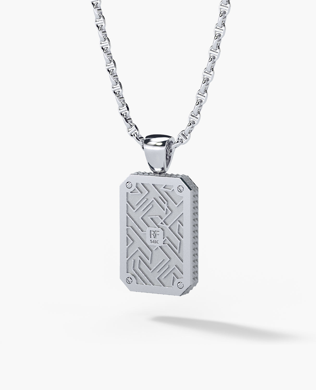 DIAMOND DOG TAG Gold Pendant with 2.10ct Diamonds