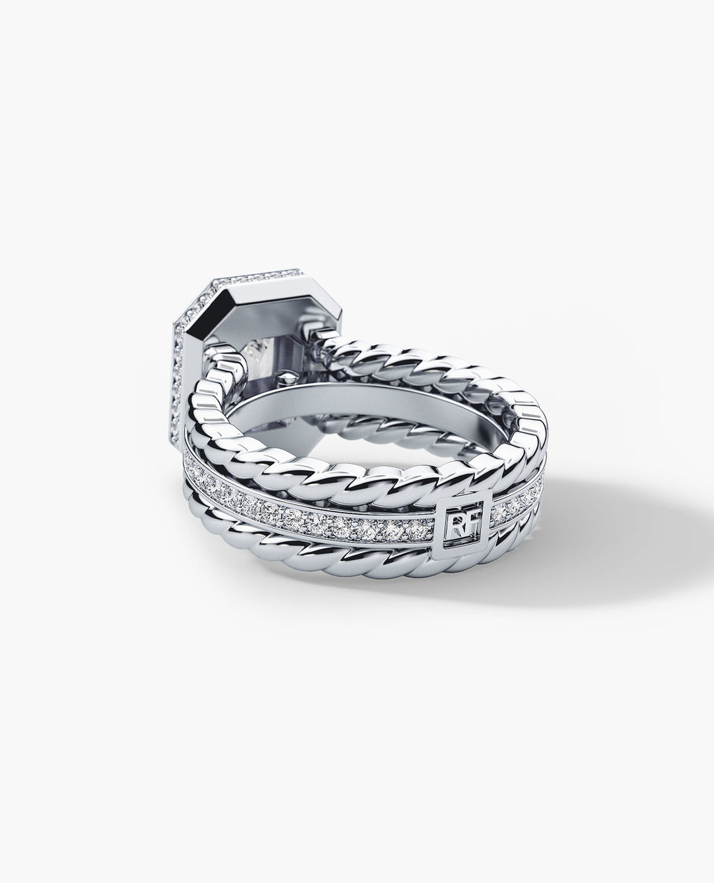 ROPES Emerald Cut Diamond Gold Engagement Ring