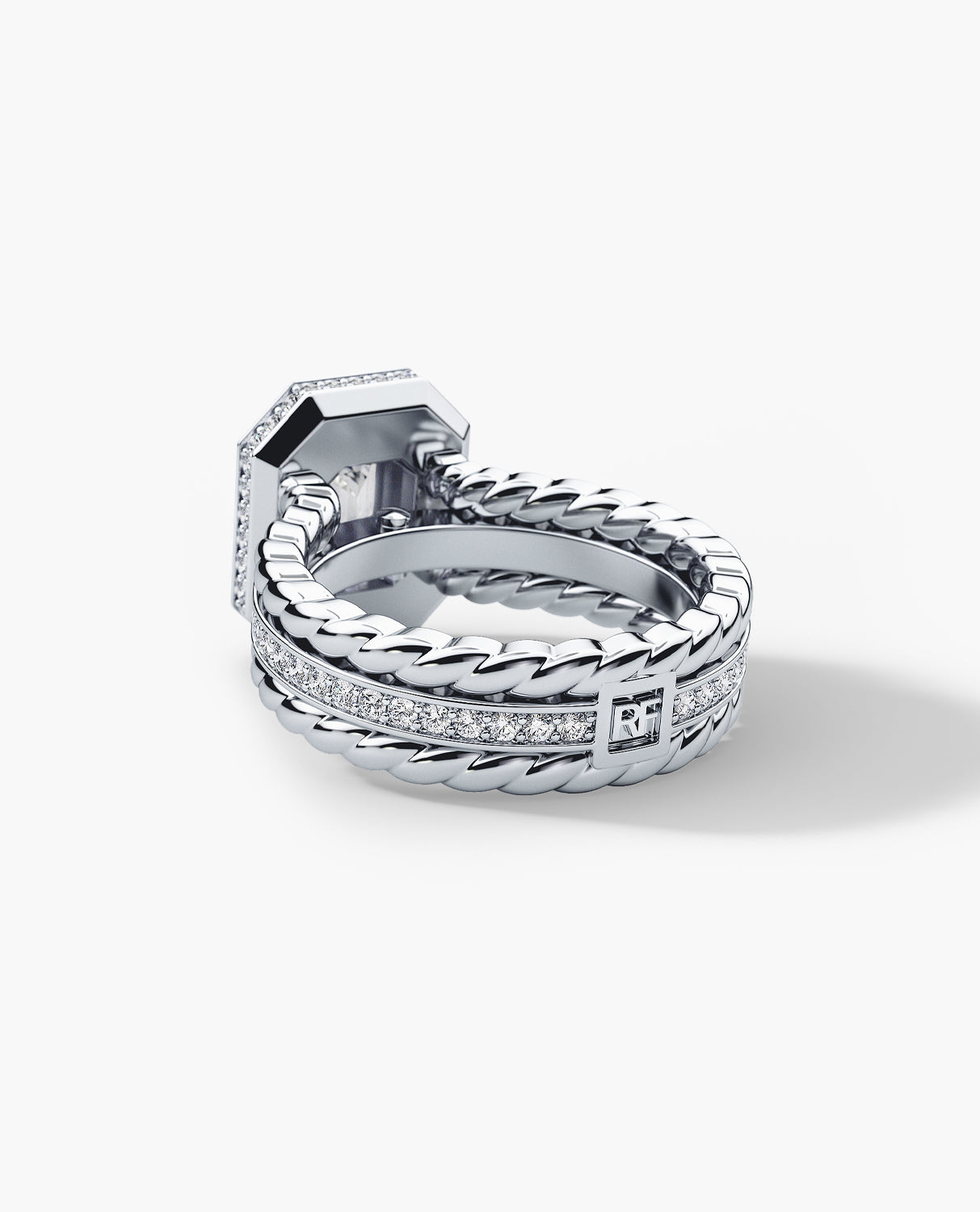 ROPES Emerald Cut Diamond Gold Engagement Ring