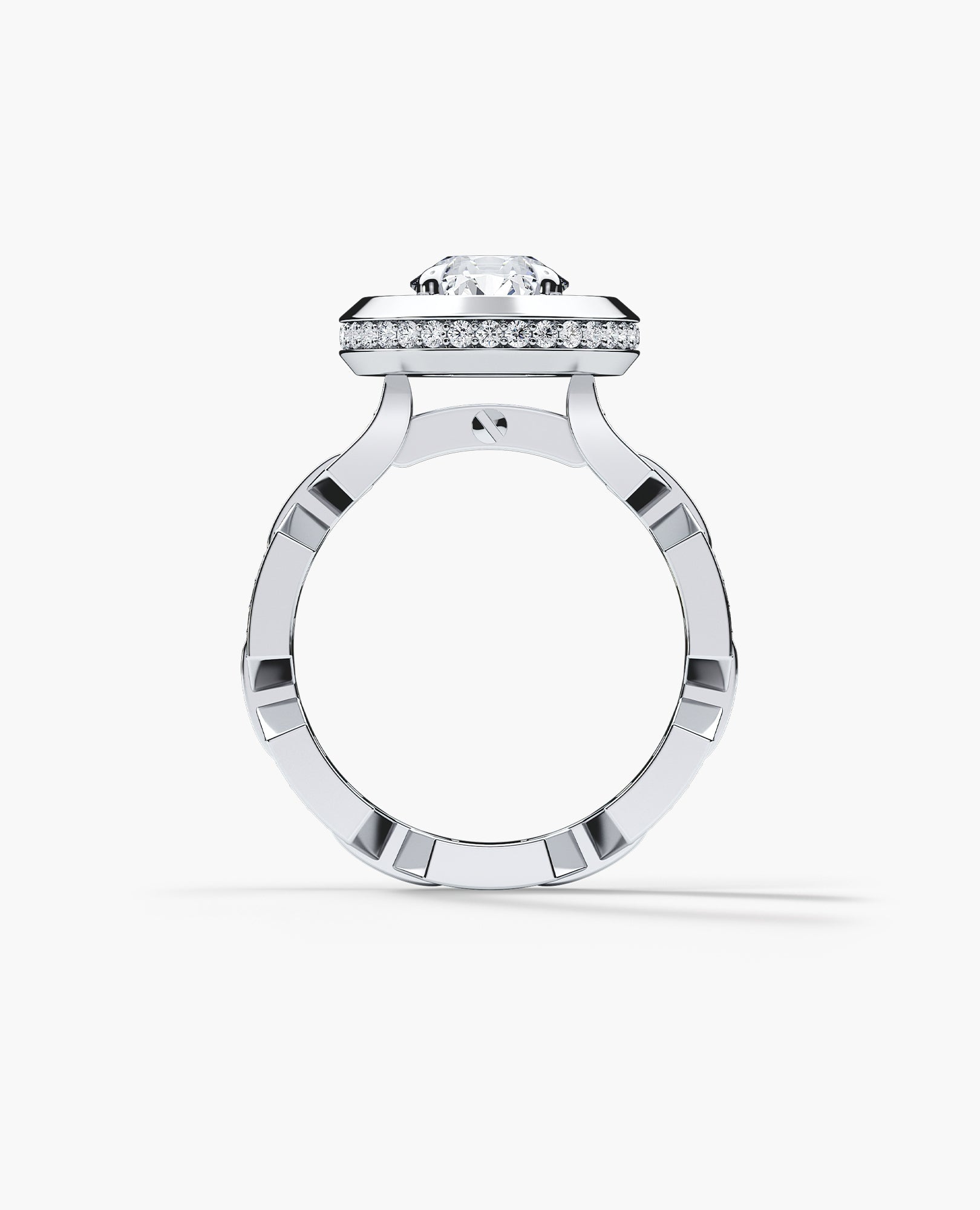 BRIGGS Round Cut Diamond Gold Engagement Ring
