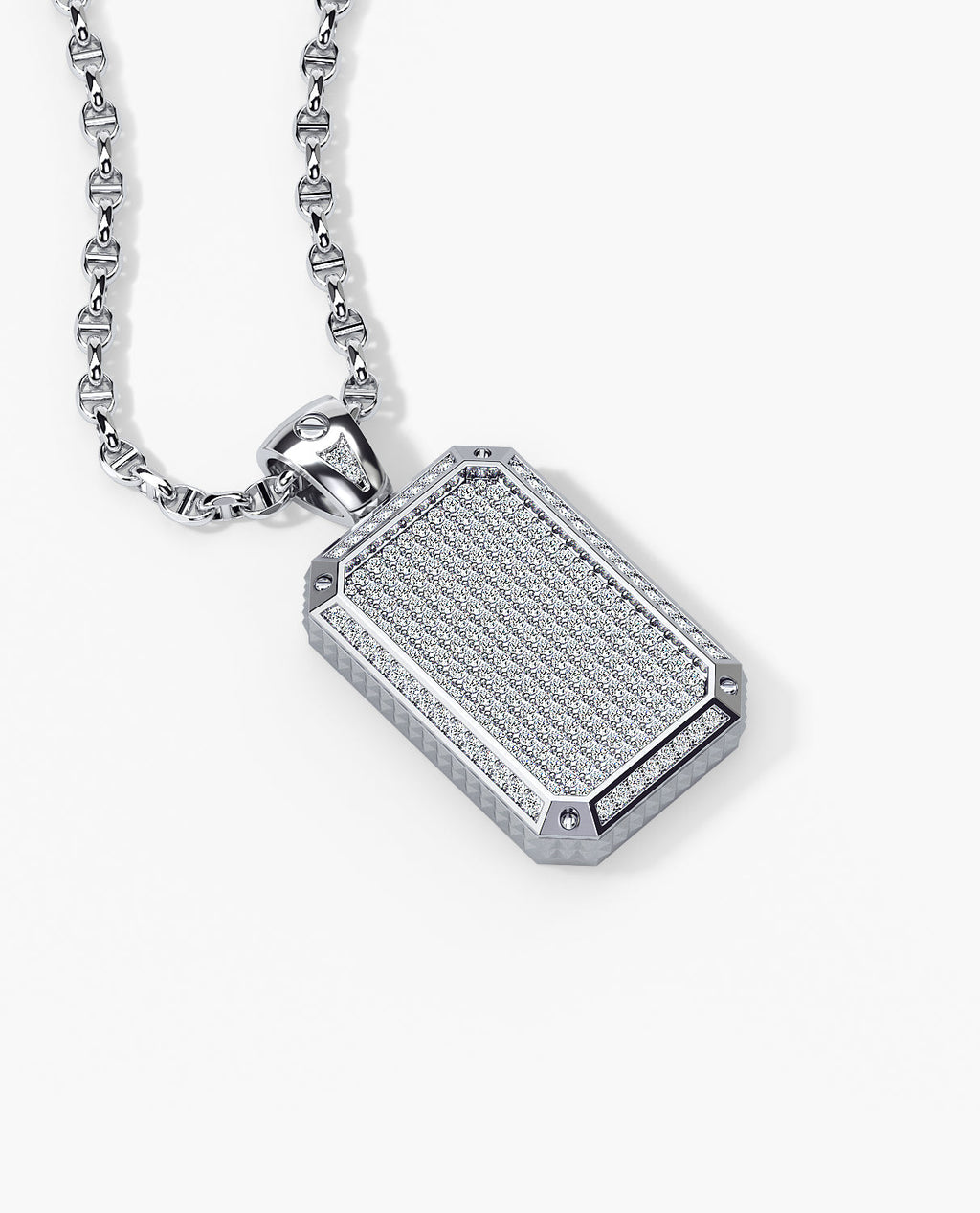 DIAMOND DOG TAG Gold Pendant with 2.10ct Diamonds