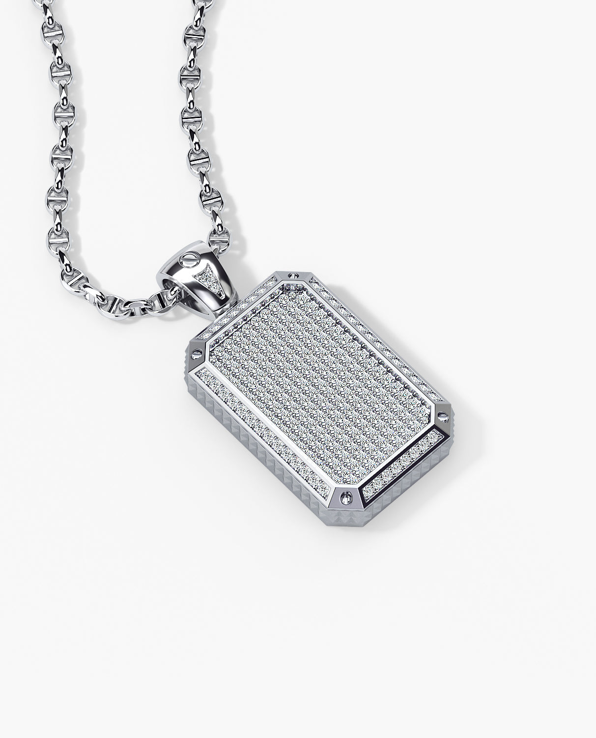 DIAMOND DOG TAG Gold Pendant with 2.10ct Diamonds