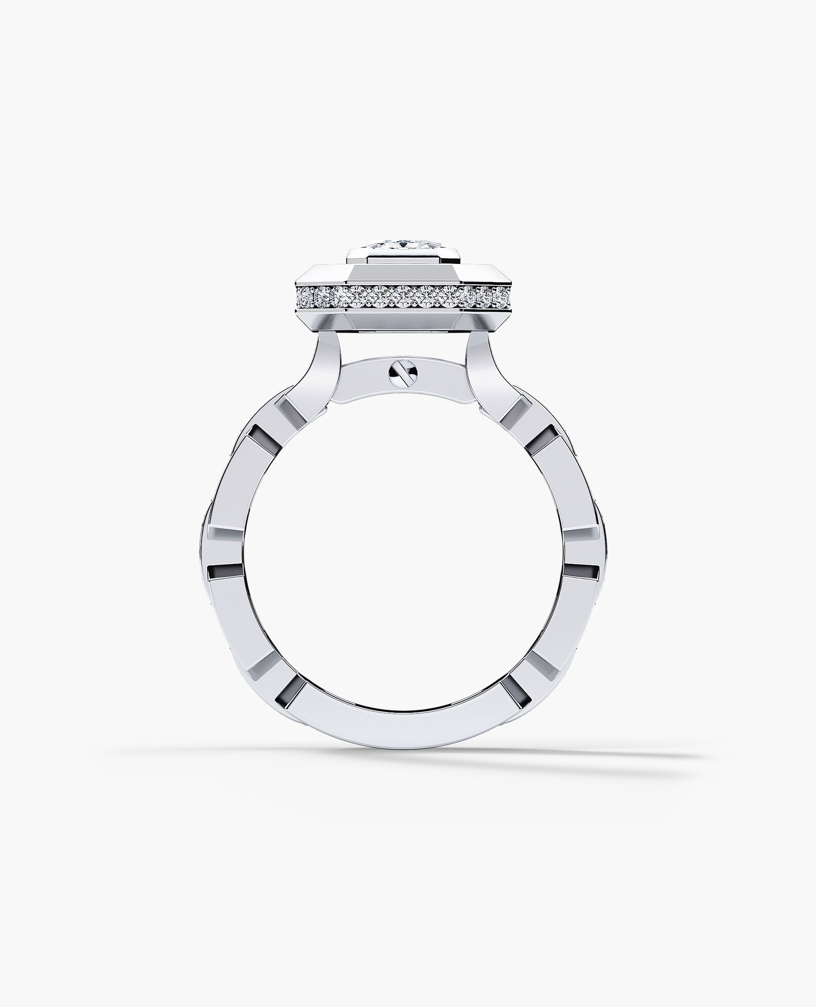 NORTHSTAR Emerald Cut Diamond Gold Engagement Ring