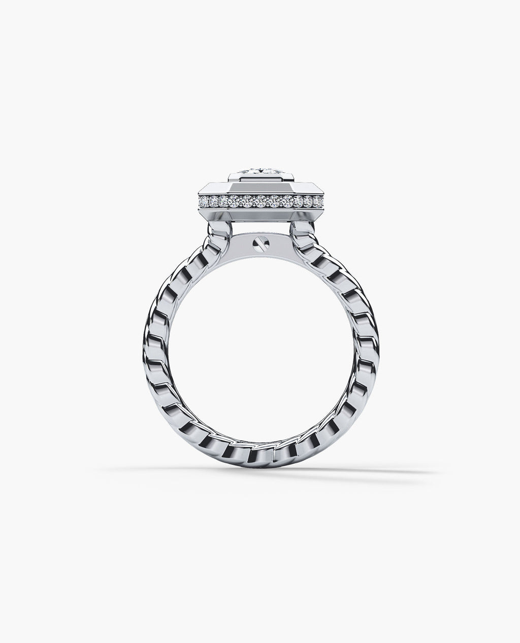 ROPES Emerald Cut Diamond Gold Engagement Ring