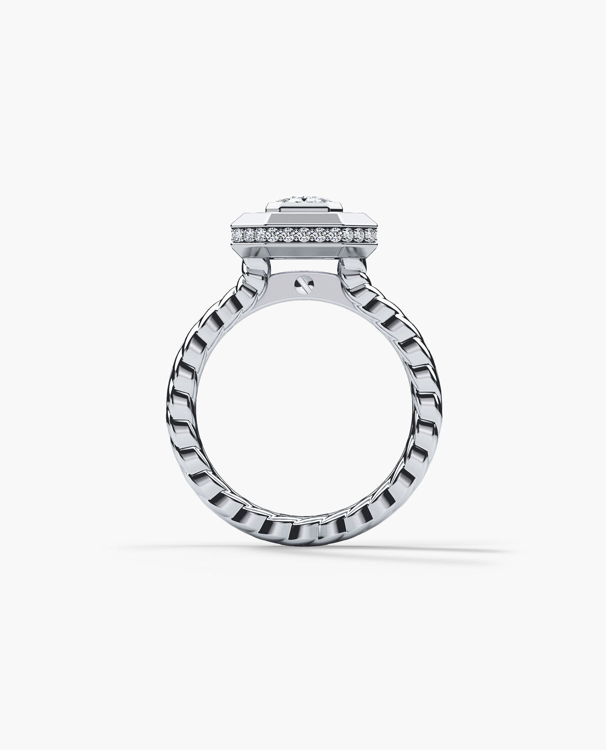 ROPES Emerald Cut Diamond Gold Engagement Ring