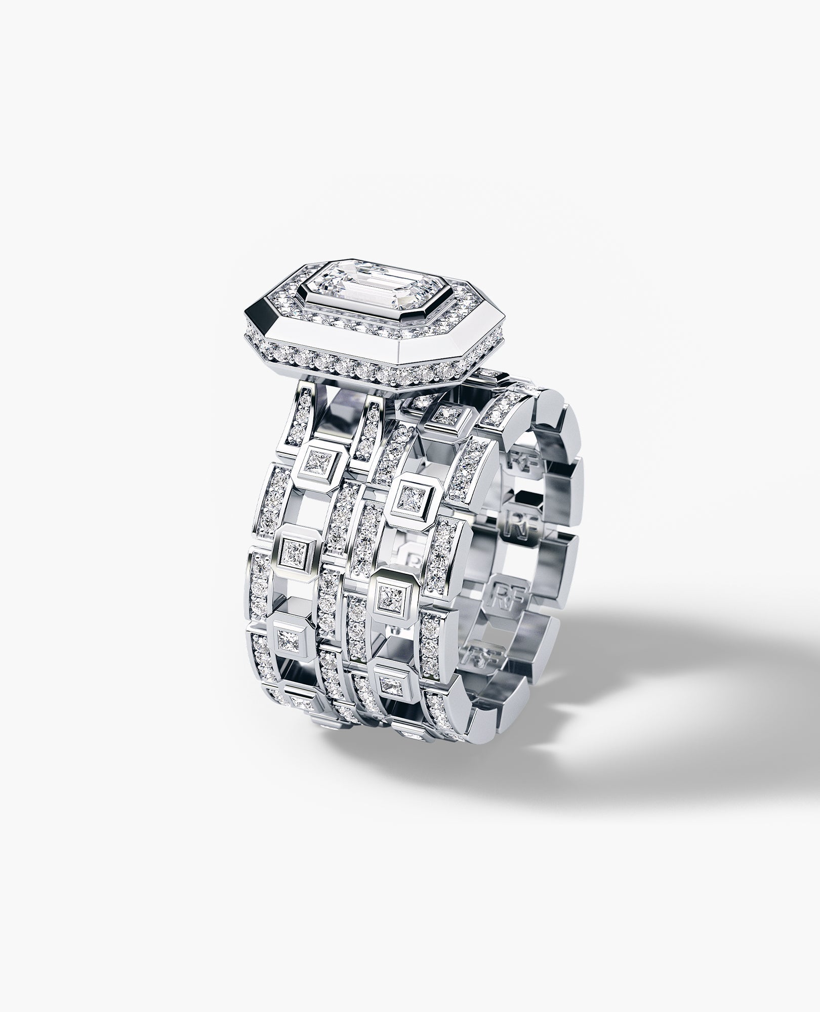 LA PAZ Emerald Cut Diamond Gold Engagement Ring