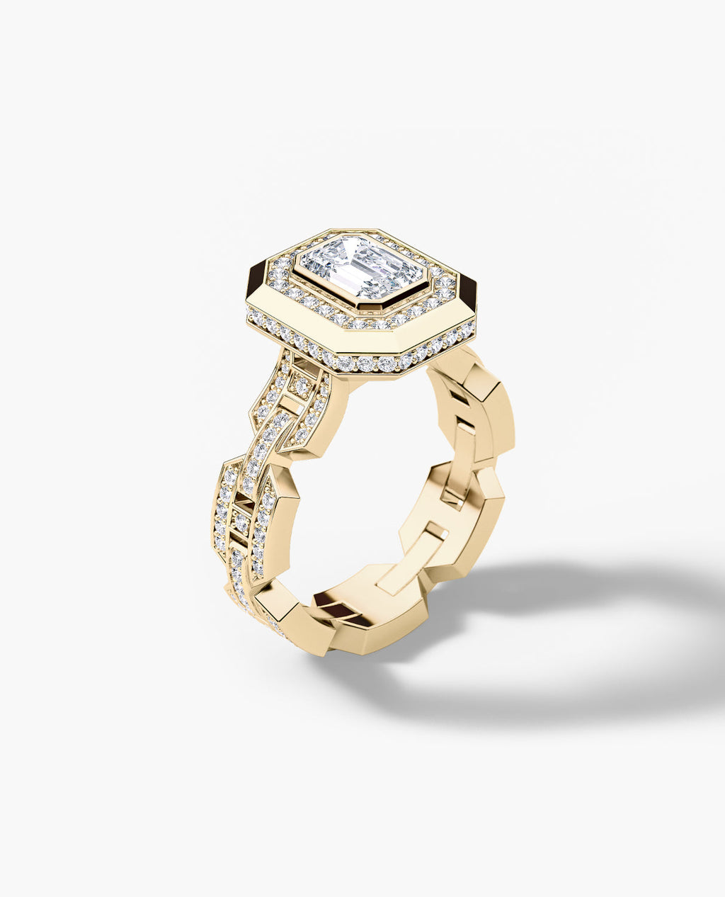 BRIGGS Emerald Cut Diamond Gold Engagement Ring