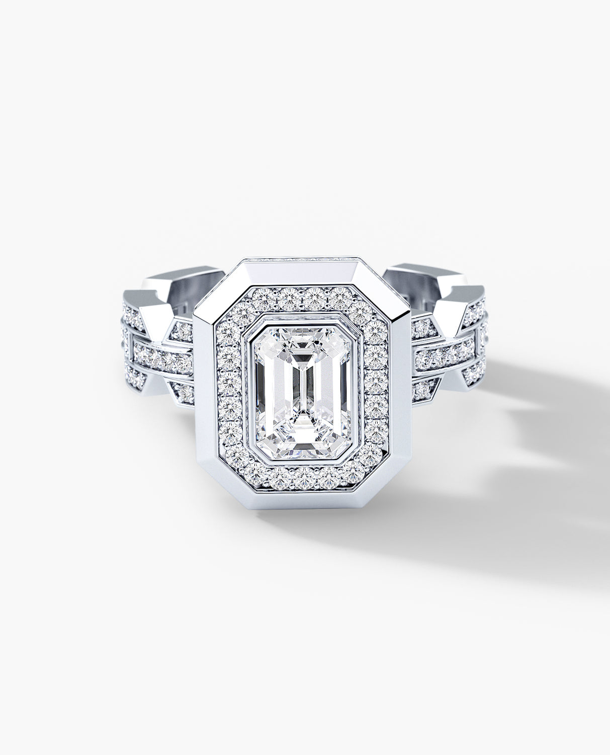 BRIGGS Emerald Cut Diamond Gold Engagement Ring