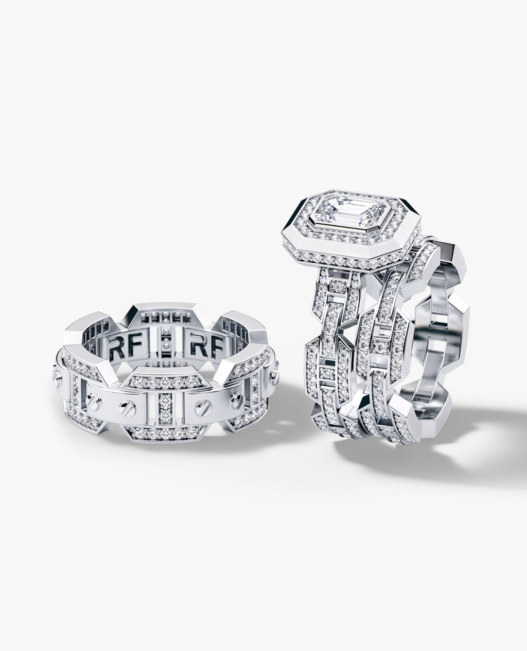 BRIGGS Emerald Cut Diamond Gold Engagement Ring