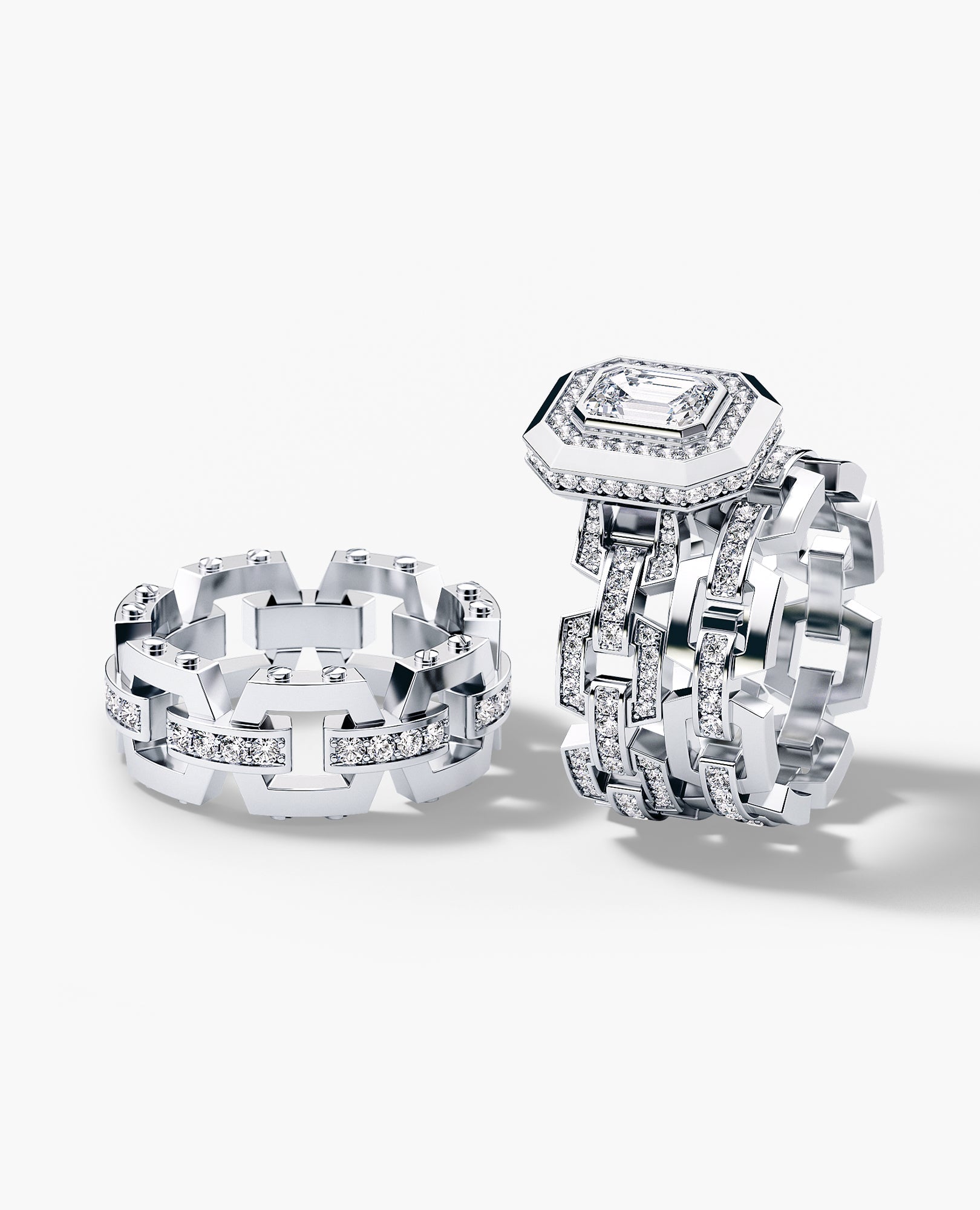 NORTHSTAR Emerald Cut Diamond Gold Engagement Ring